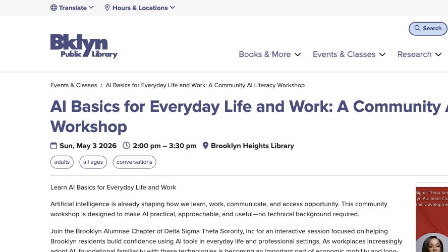 First-screen reference of bklynlibrary.org
