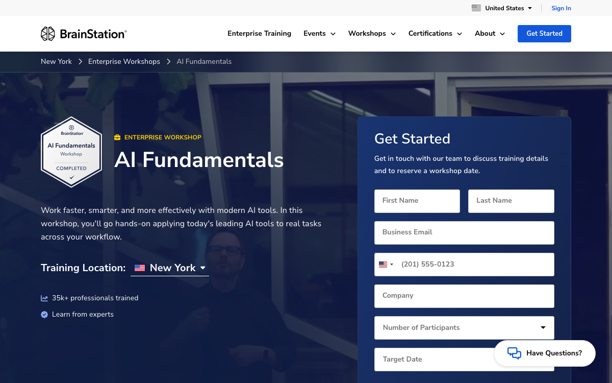 First-screen reference of brainstation.io