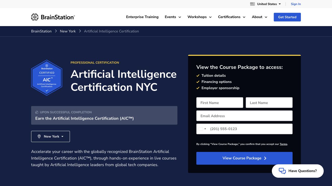 First-screen reference of brainstation.io
