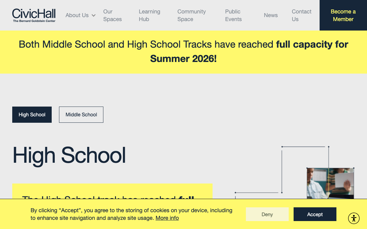 First-screen reference of civichall.org