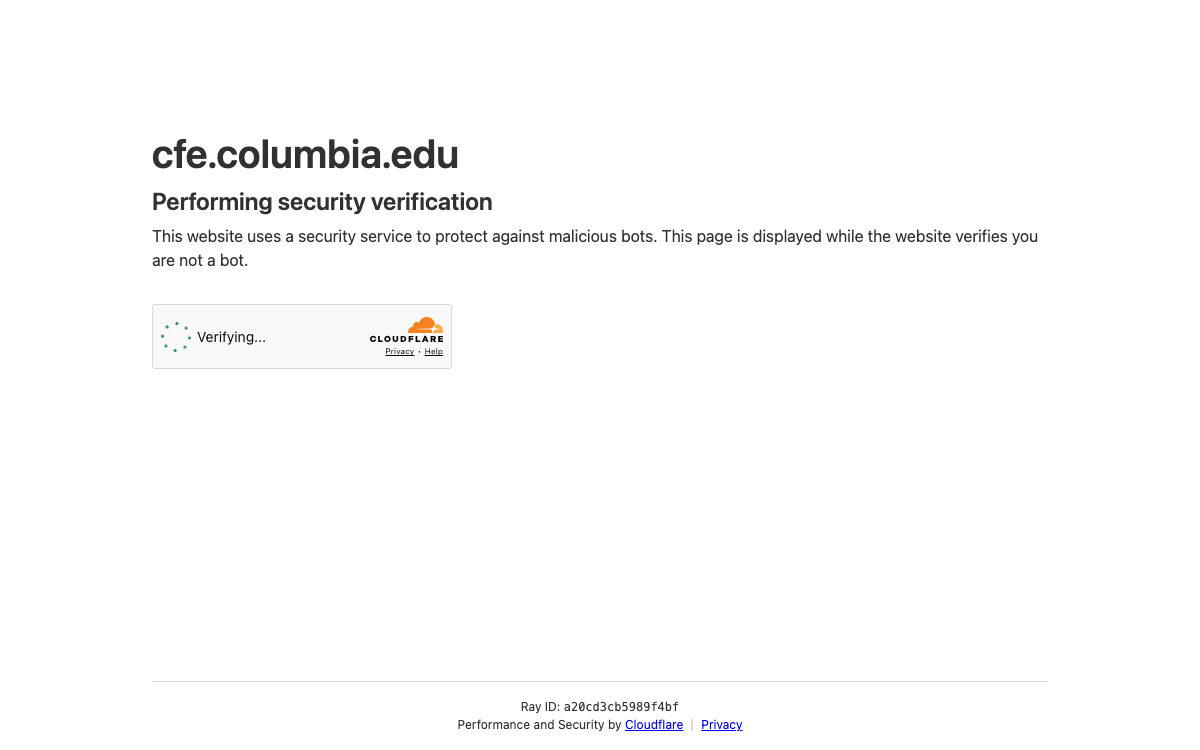 First-screen reference of cfe.columbia.edu