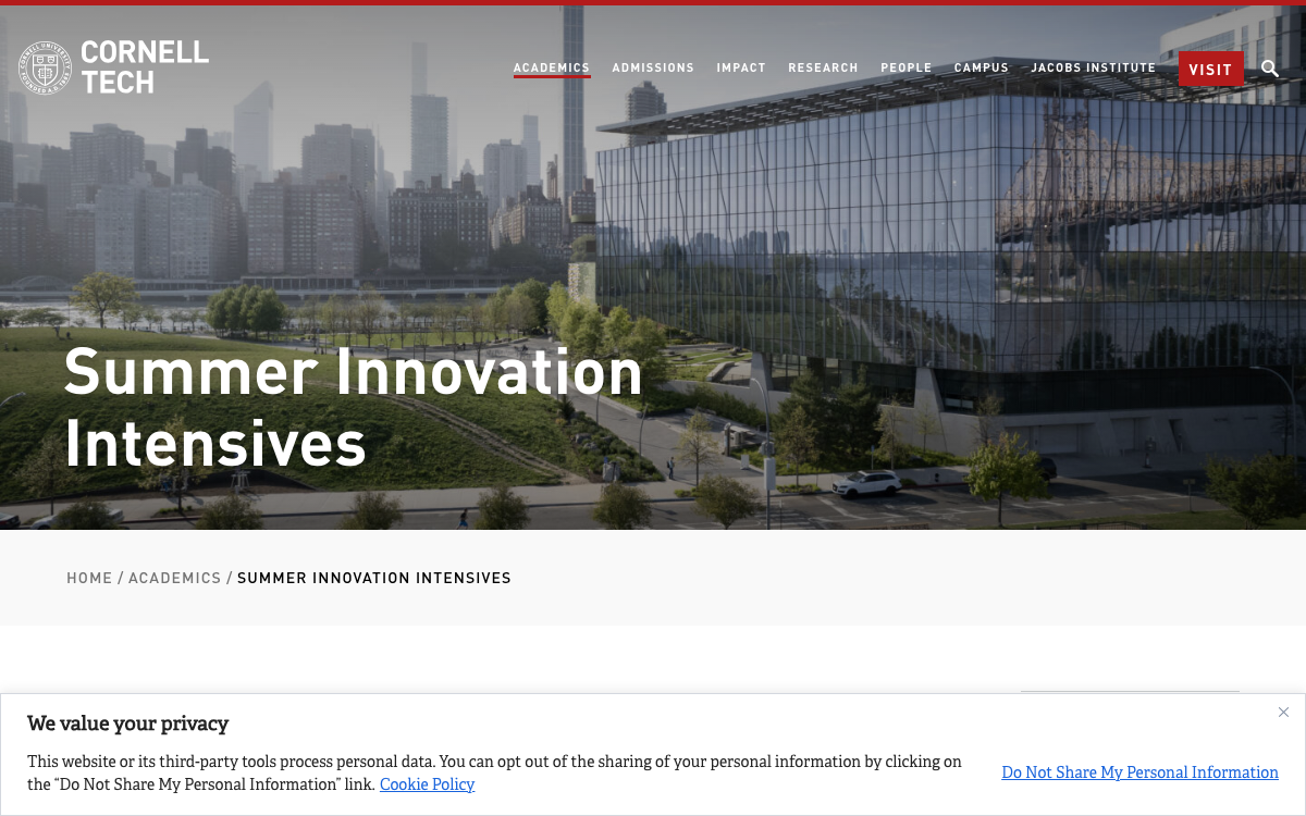 First-screen reference of tech.cornell.edu