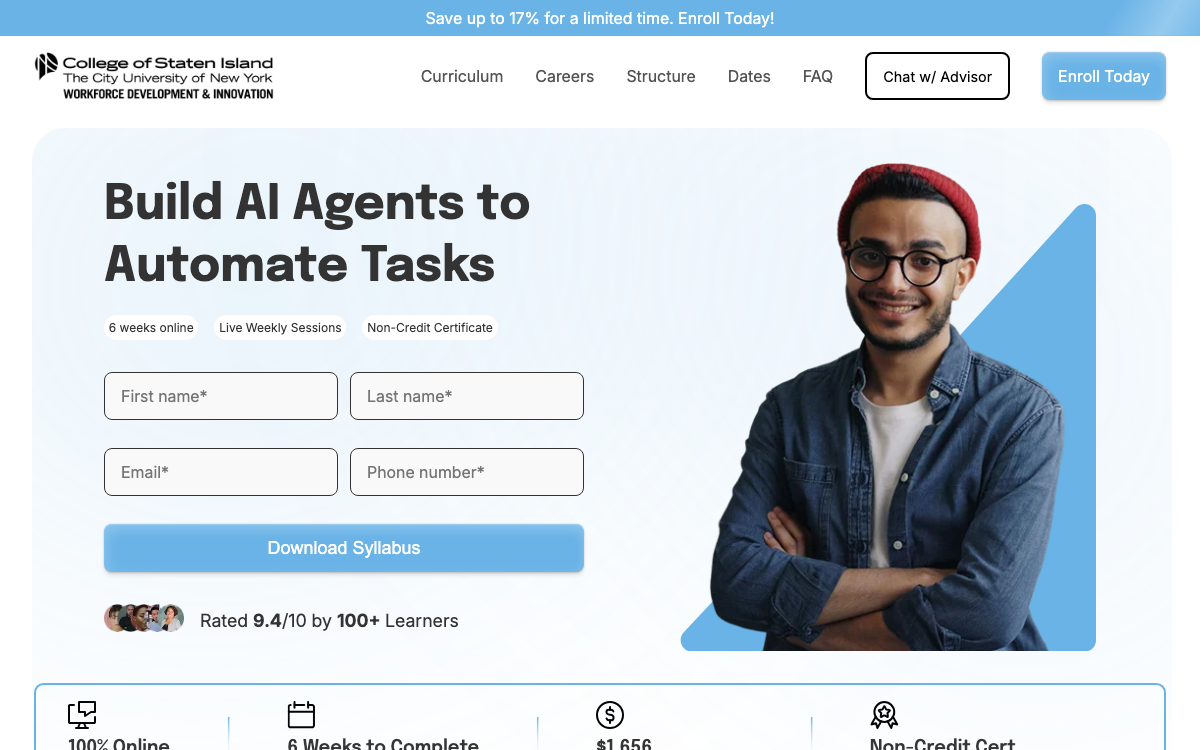 First-screen reference of bootcamp.csi.cuny.edu