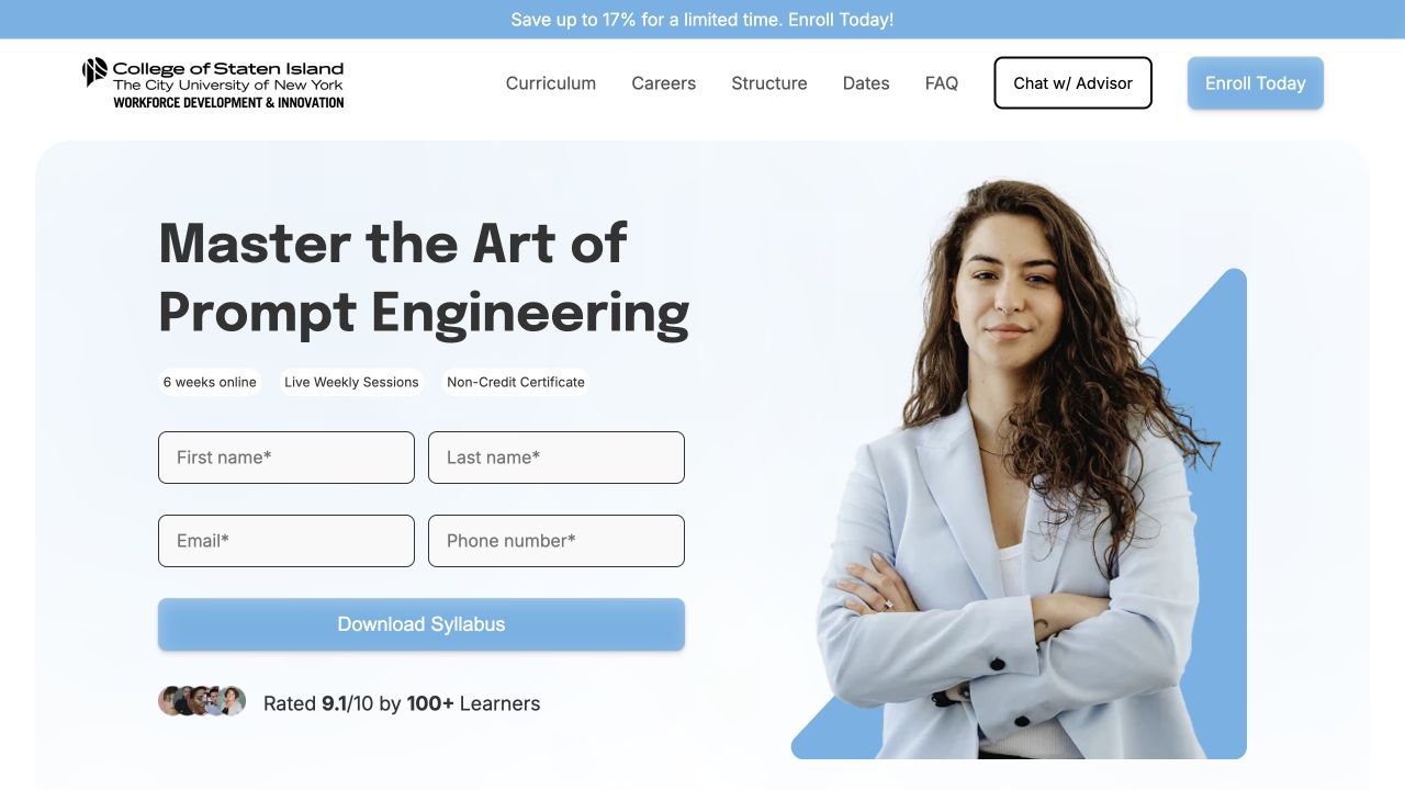 First-screen reference of bootcamp.csi.cuny.edu