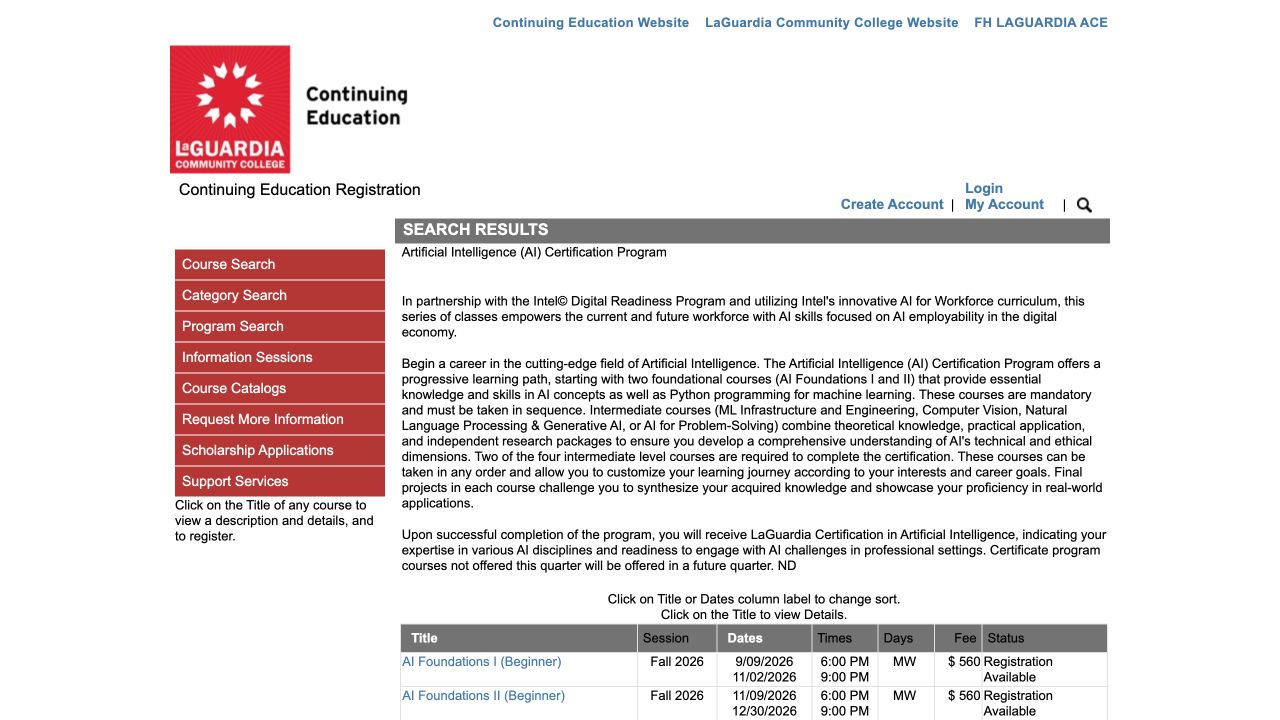 First-screen reference of laguardia.ce.cuny.edu