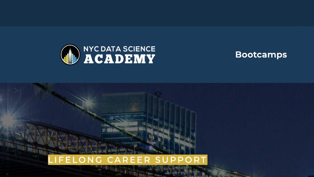 First-screen reference of nycdatascience.com