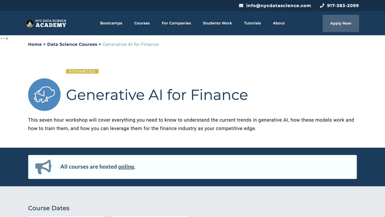 First-screen reference of nycdatascience.com