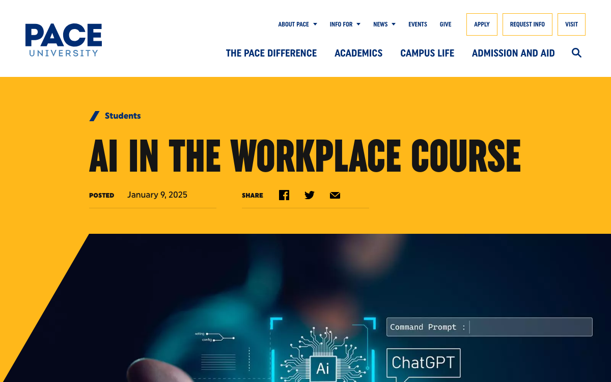 First-screen reference of pace.edu