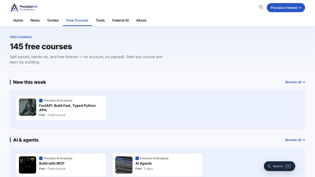 First-screen reference of precisionaiacademy.com