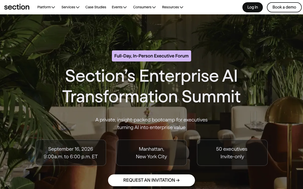 First-screen reference of sectionai.com